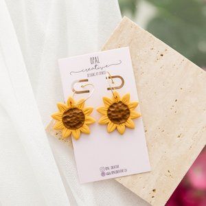 Sunflower Polymer Clay Earrings